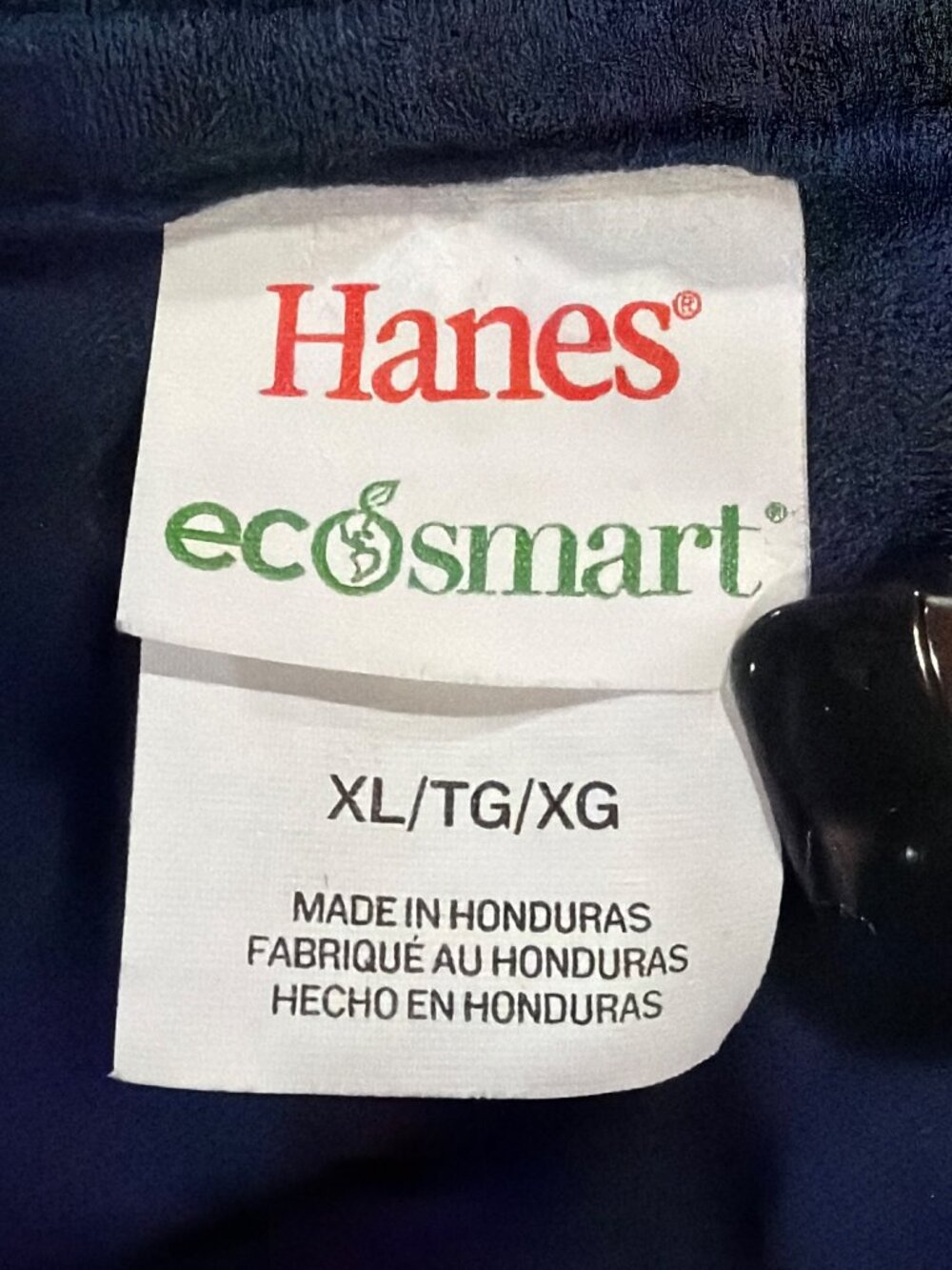 Hanes Ecosmart Mens Navy Blue Polo Shirt XL 50/50 Cotton Polyester Made In Hondu - Picture 4 of 4